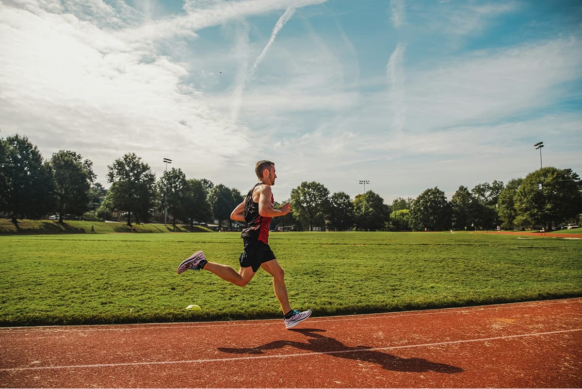 Runner on track